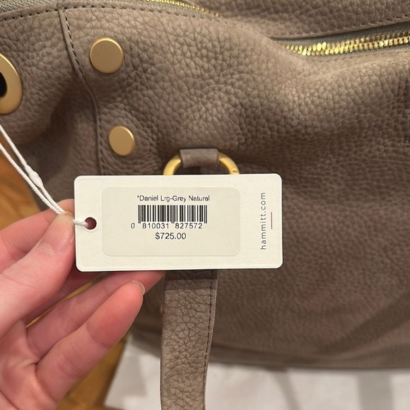 Hammitt Daniel Lrg-Grey Natural Tote Bag with Gold Hardware - Picture 9 of 10